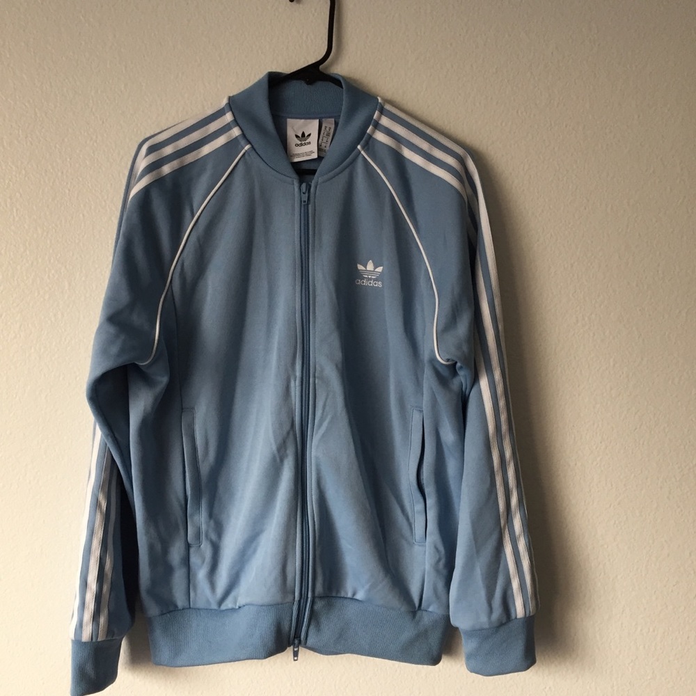 Light blue adidias track jacket